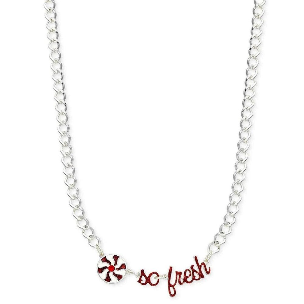 NWT Holiday Arcade Celebrate Shop Peppermint So Fresh Necklace